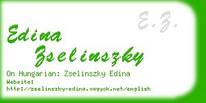 edina zselinszky business card